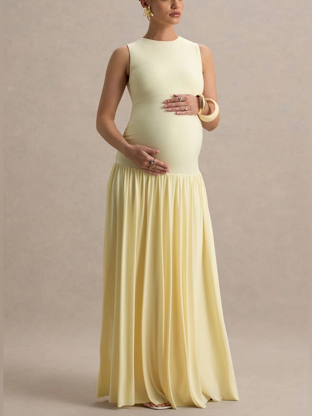 Club L London Maternity Lemon Yellow Dress